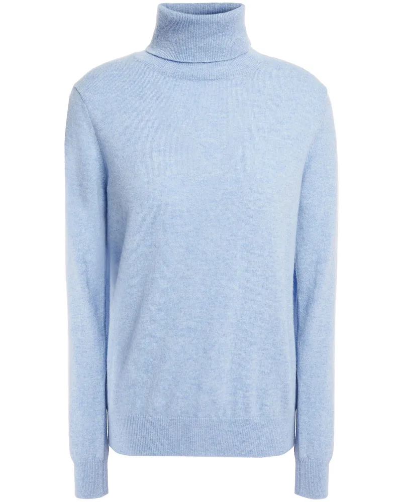 N.Peal Melierter Rollkragenpullover aus Kaschmir Blau