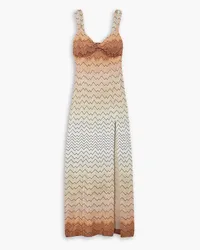 Missoni Maxi-Strickkleid inHäkeloptik mit Metallic-Effekt Orange