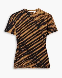 Proenza Schouler Finley T-Shirt aus Stretch-Baumwoll-Jersey mit Batikmuster Braun