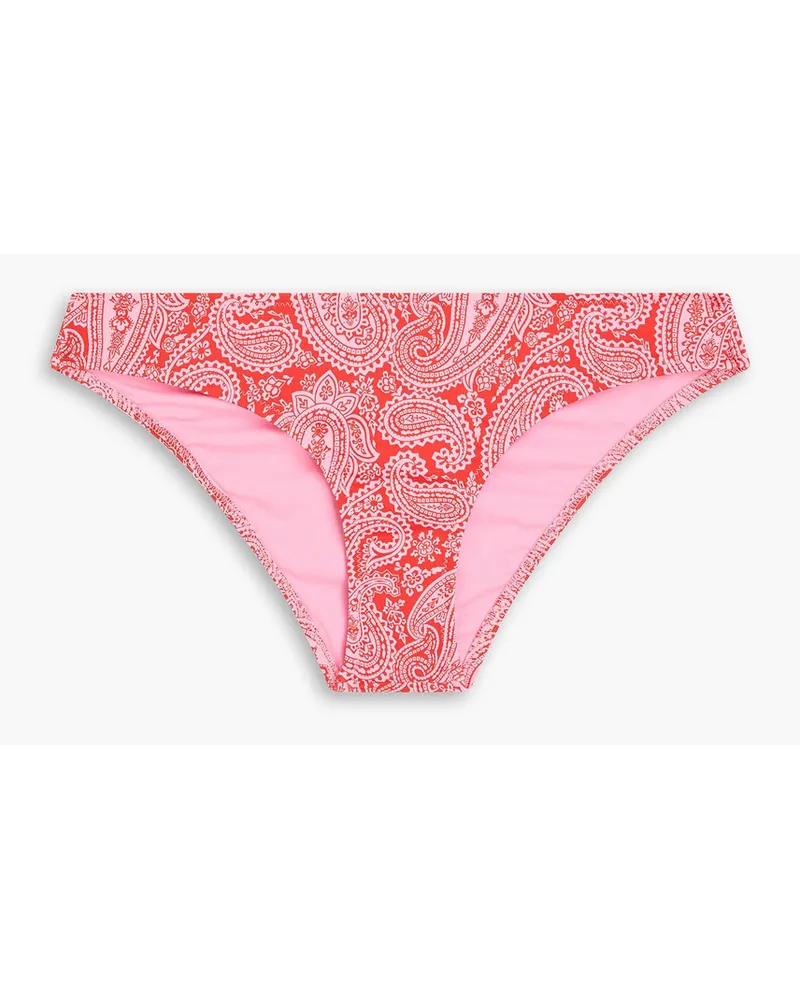 Heidi Klein Tangier tief sitzendes Bikini-Höschen mit Paisley-Print Rot