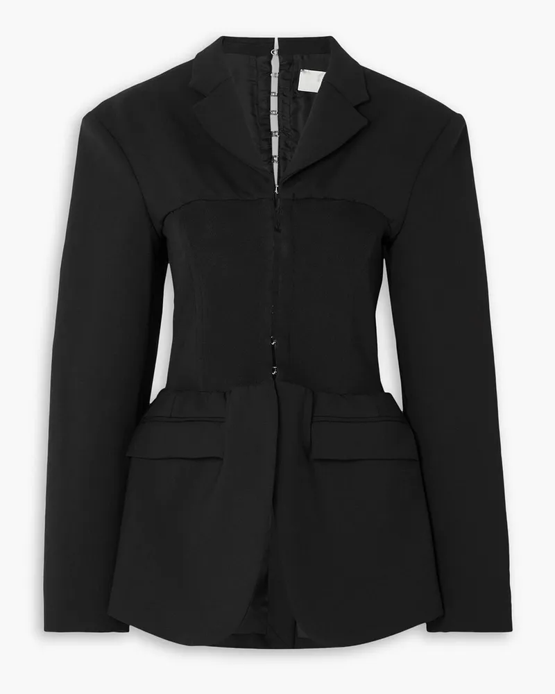 Dion Lee Blazer aus Grain de Poudre und Stretch-Strick Schwarz