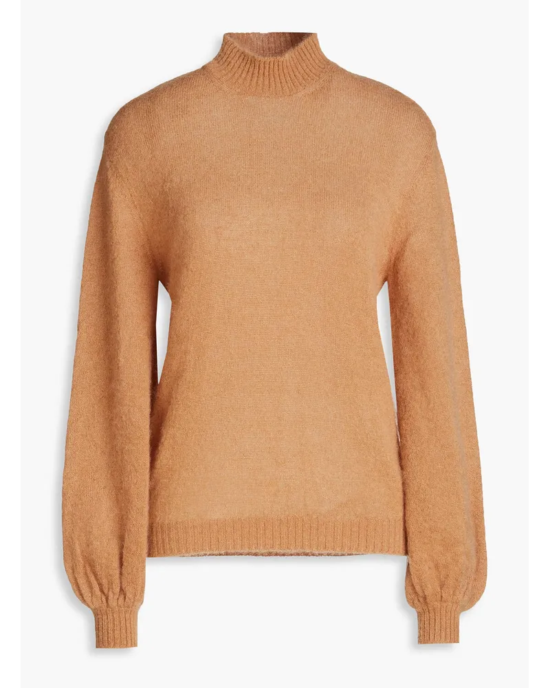 Alberta Ferretti Rollkragenpullover aus einer Mohairmischung Braun