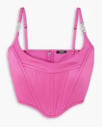 Versace Bustier aus Satin mit Verzierungen Pink