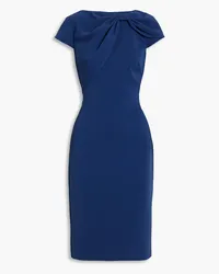 Badgley Mischka Kleid aus Crêpe mit Schleife Blau