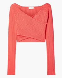 LAPOINTE Cropped Oberteil aus Stretch-Strick mit Wickeleffekt Orange