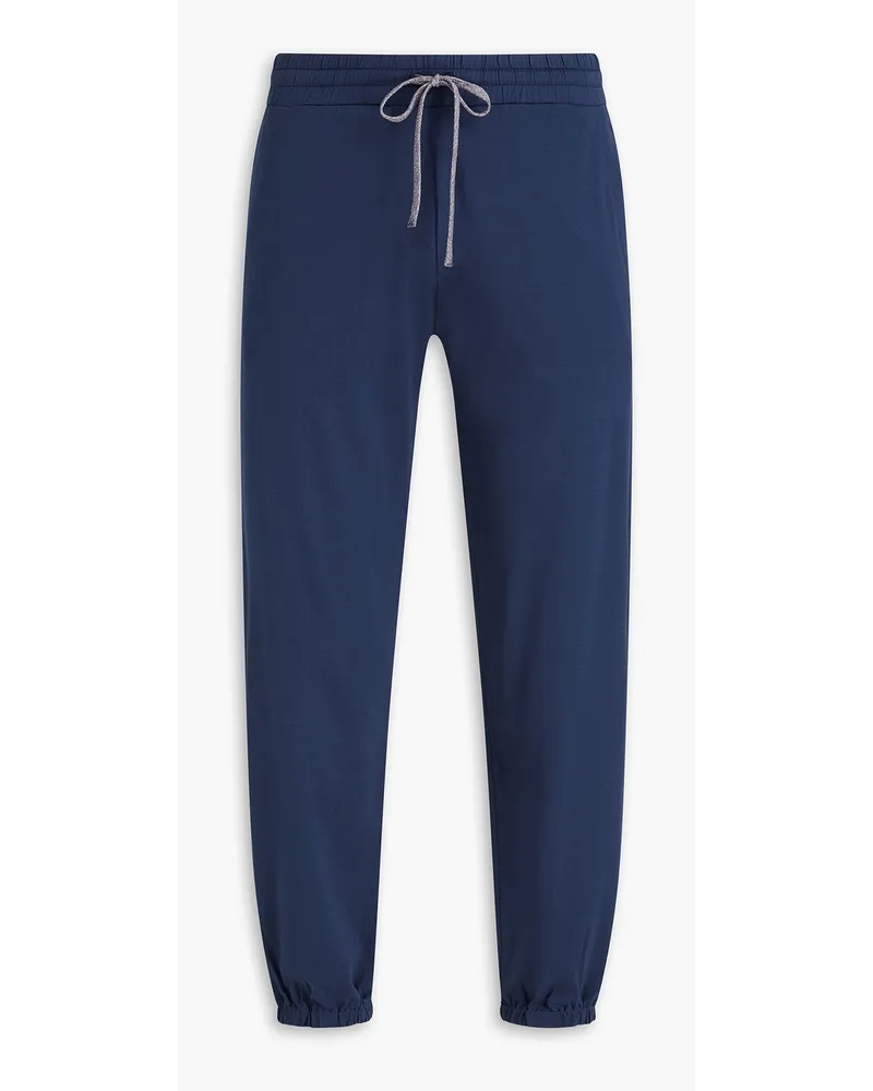 Canali Track Pants aus Baumwoll-Jersey Blau