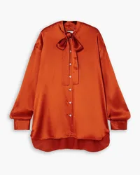 BEARE PARK Oversized-Schluppenbluse aus Seidensatin Orange