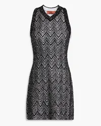 Missoni Mini-Strickkleid inHäkeloptik mit Pailletten Schwarz