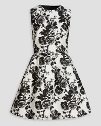 Oscar de la Renta Minikleid aus Jacquard aus einer Baumwoll-Seidenmischung Weiß