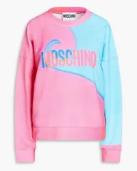 Moschino Sweatshirt aus Baumwollfrottee mit Print Pink