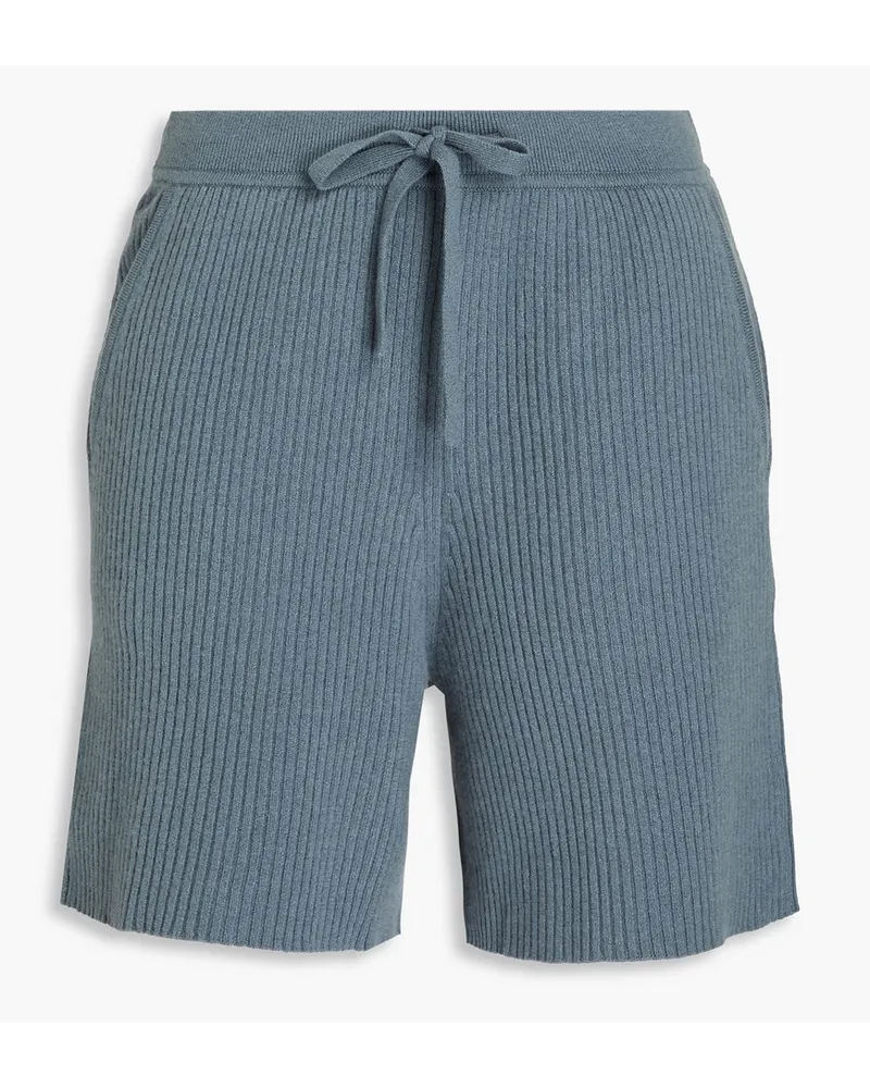 LAPOINTE Gerippte Shorts aus Kaschmir Blau