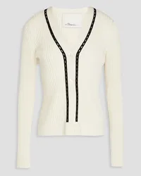 3.1 phillip lim Cardigan aus Rippstrick Weiß