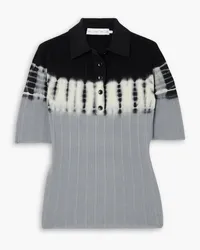 Proenza Schouler Louisa bedrucktes Poloshirt aus Wolle Schwarz