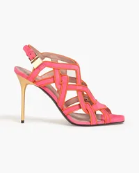 Balmain Slingback-Sandalen aus Veloursleder Pink