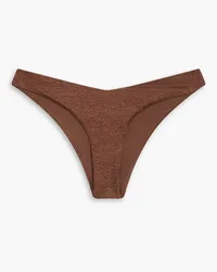 Onia Tief sitzendes Bikini-Höschen aus Stretch-Jersey inMetallic-Optik Braun