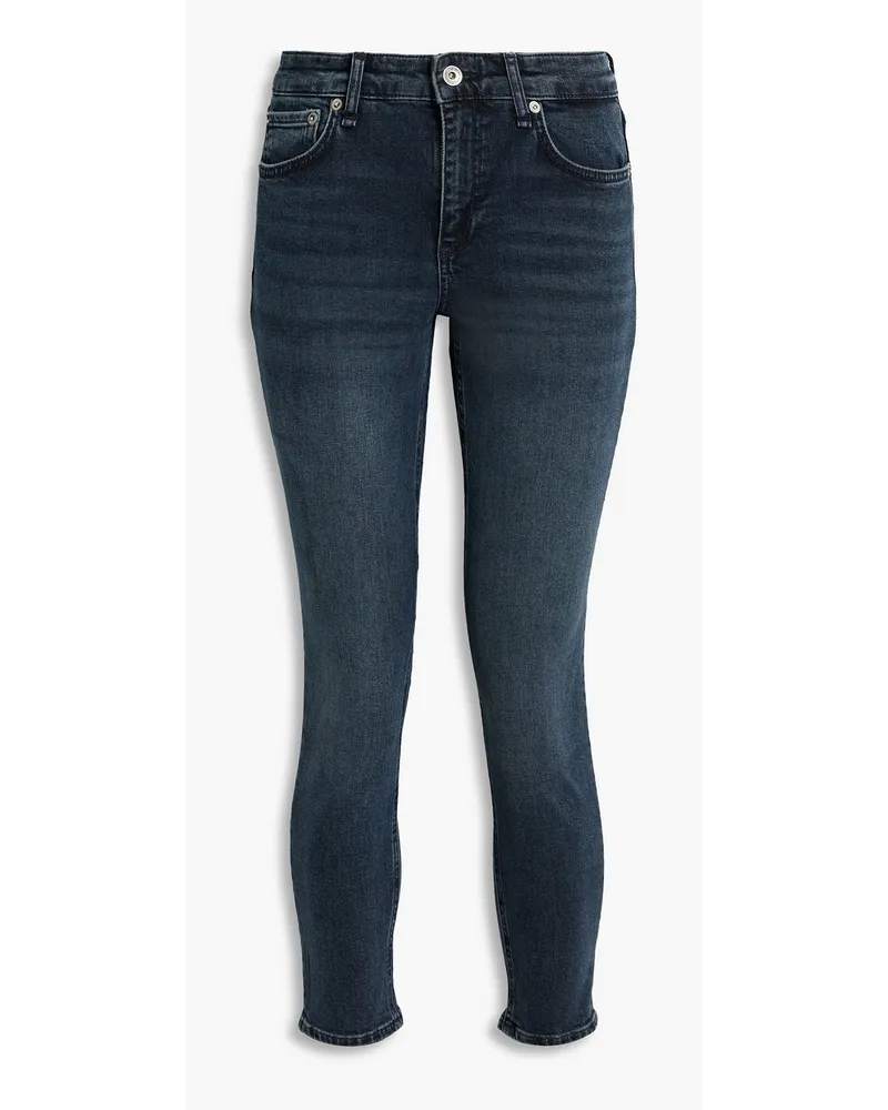 Rag & Bone Cate halbhohe Skinny Jeans inausgewaschener Optik Blau