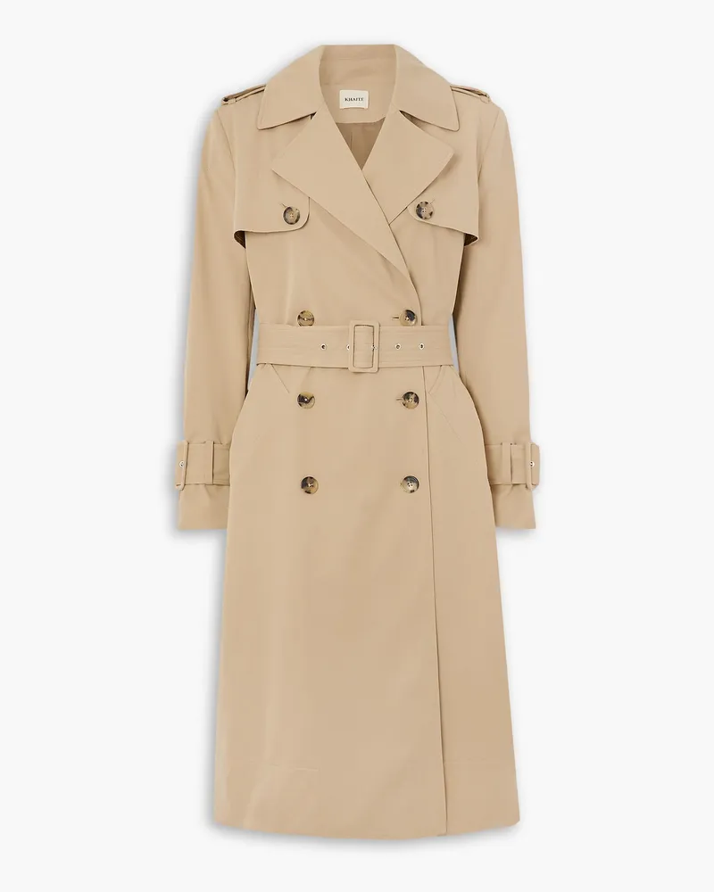 KHAITE Murphy doppelreihiger Trenchcoat aus Baumwoll-Gabardine Neutral