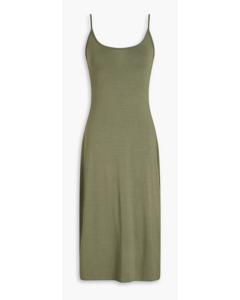 Enza Costa Kleid aus Stretch-Jersey mit Cut-outs und Twist-Detail an der Rückseite Grün