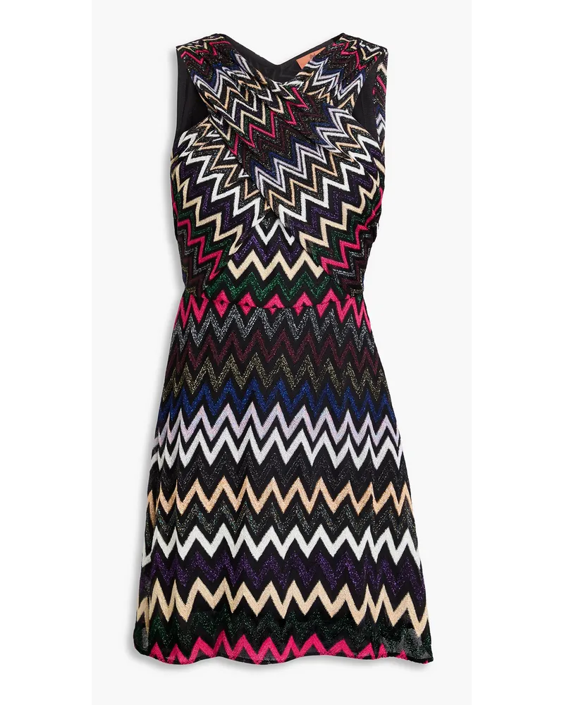 Missoni Mini-Strickkleid mit Metallic-Effekt inHäkeloptik Schwarz