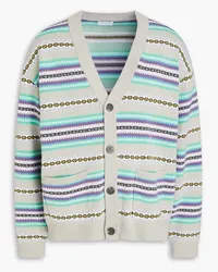 John Elliott + Co Cardigan aus Jacquard-Strick aus einer Baumwollmischung Grau