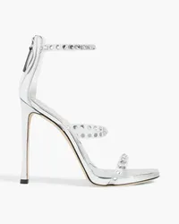 Giuseppe Zanotti Harmony Shine Sandalen aus PVC und verspiegeltem Leder mit Kristallverzierung Metallic