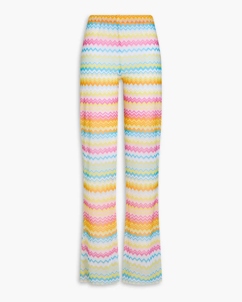 Missoni Schlaghose aus Stretch-Mesh mit Print Blau