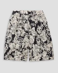 Anine Bing Carrie Shorts aus Leinen mit Blumenprint und Falten Weiß