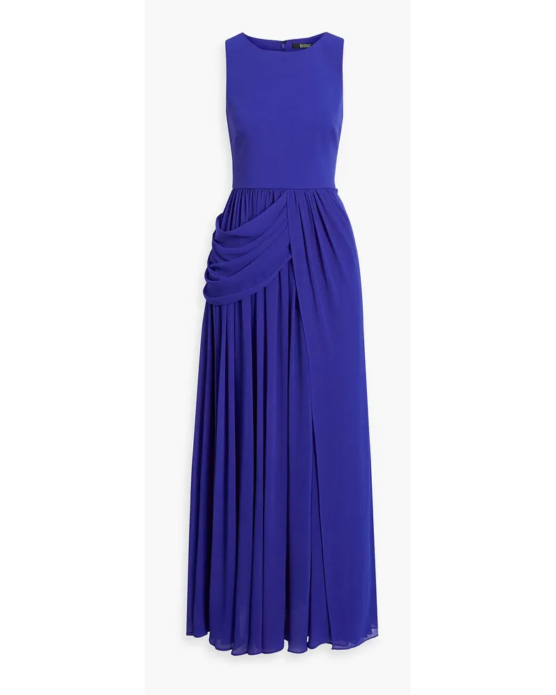 Badgley Mischka Drapierte Robe aus Chiffon Blau