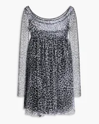 Philosophy Di Lorenzo Serafini Gathered leopard-print tulle mini dress Schwarz