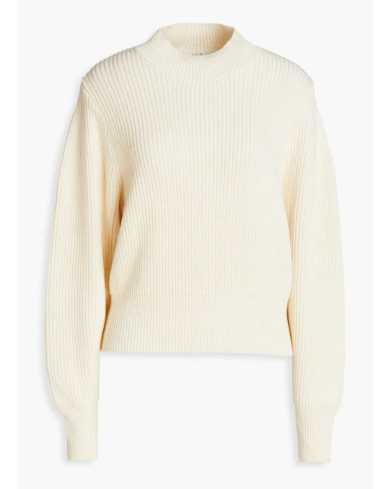 LVIR Gerippter Pullover aus einer Baumwollmischung Weiß