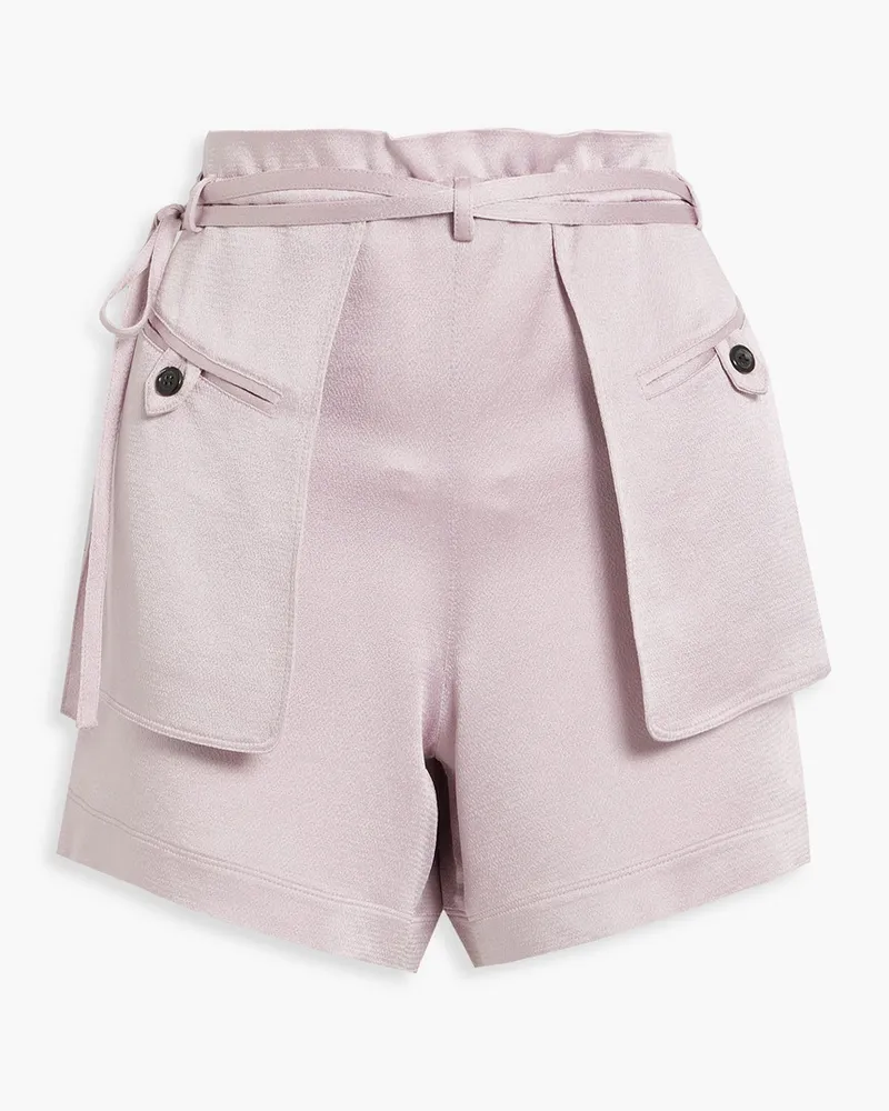 Valentino Garavani Mehrlagige Shorts aus gehämmertem Satin Lila