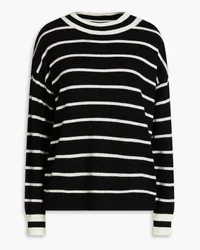 Alice + Olivia Alice OliviaFila gestreifter Pullover aus einer Wollmischung Schwarz