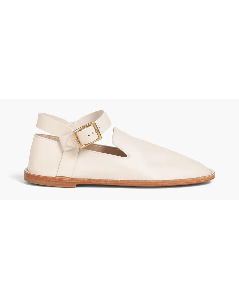 TOD'S Flache Schuhe aus Narbenleder Weiß