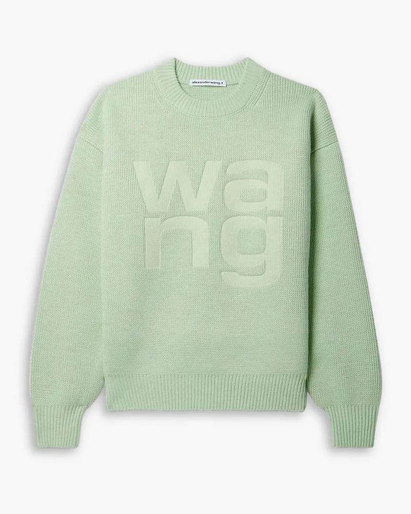 Alexander Wang Strickpullover mit Logoprägung Grün