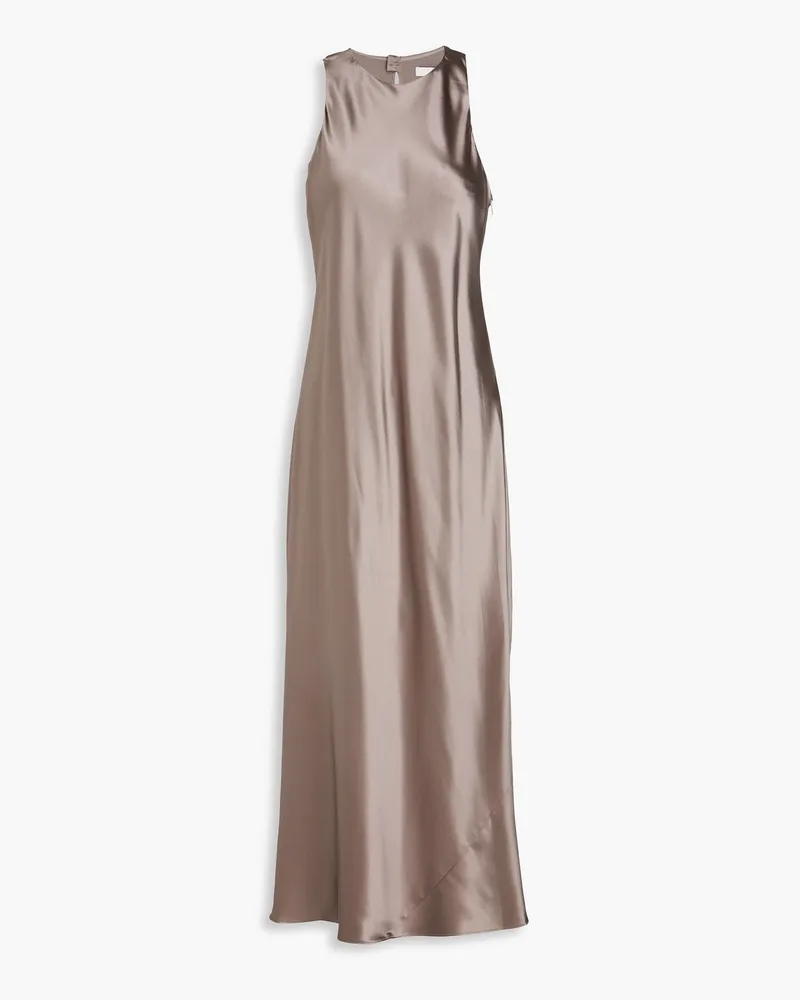 tibi Midikleid aus Seidensatin mit Cut-outs Metallic