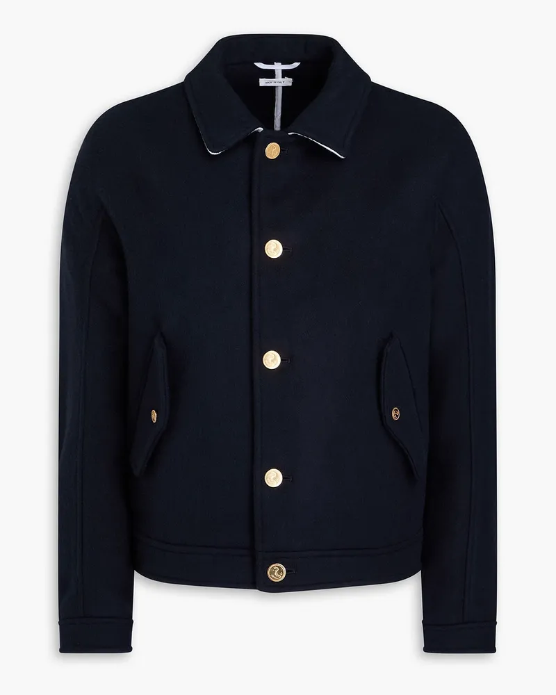 Thom Browne Jacke aus Kaschmirfilz Blau