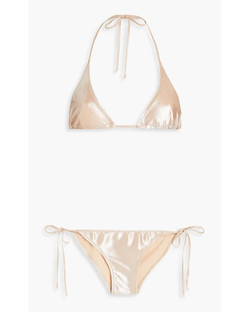 Lisa Marie Fernandez Pamela Triangel-Bikini mit -Effekt Metallic