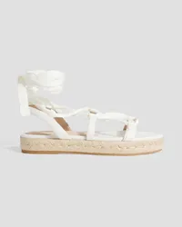 Stuart Weitzman Altdup Espadrille-Sandalen aus Canvas Weiß