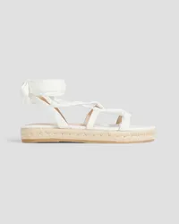 Stuart Weitzman Altdup Espadrille-Sandalen aus Canvas Weiß