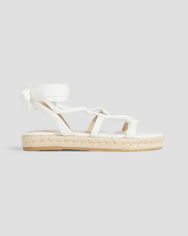 Stuart Weitzman Altdup Espadrille-Sandalen aus Canvas Weiß