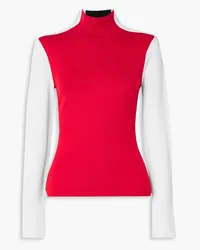 Erin Snow Rollkragenpullover aus Merinowolle inColour-Block-Optik Rot