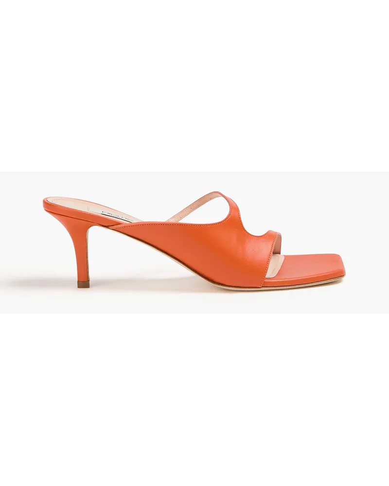 Elleme Mules aus Leder Orange