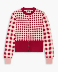 Molly Goddard Toni Cardigan aus einer Wollmischung mit Gingham-Karos Rot