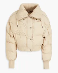 Jacquemus La Doudoune mehrlagige Jacke aus gestepptem Shell und Rippstrick Neutral