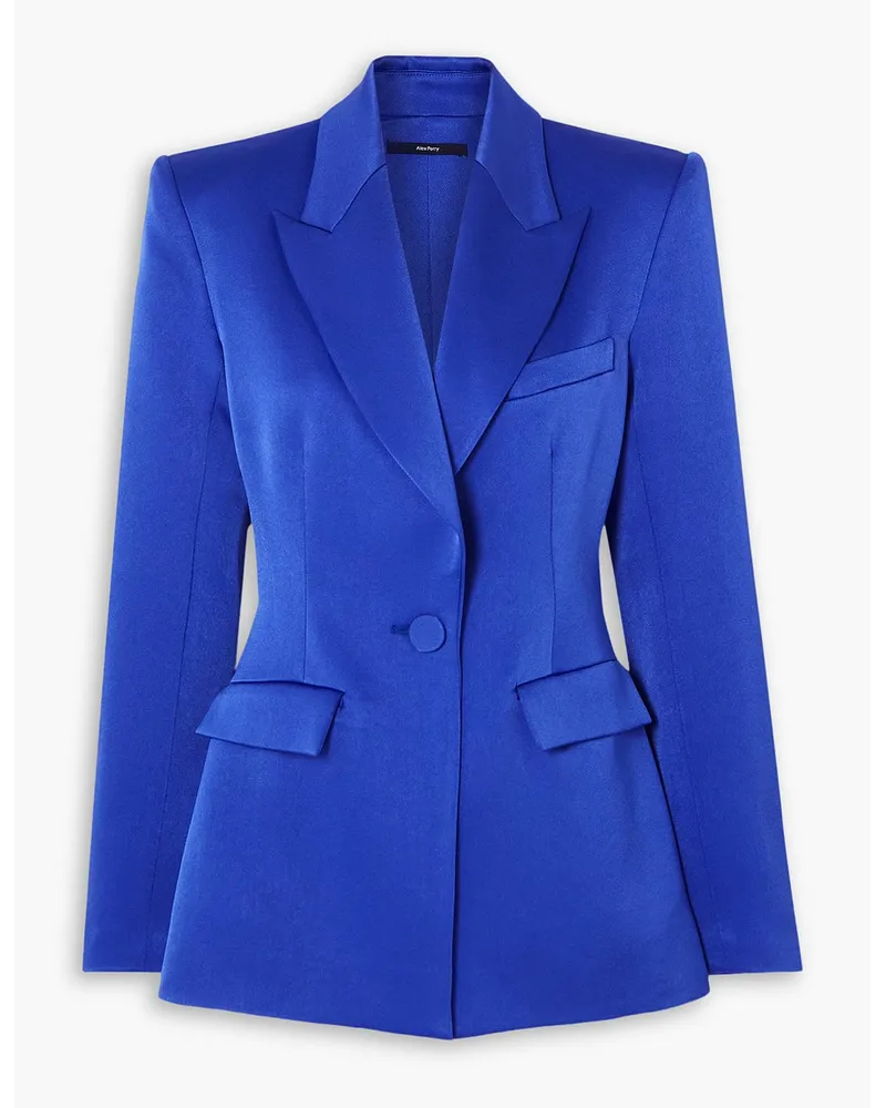 Alex Perry Aro Blazer aus glänzendem Crêpe Blau