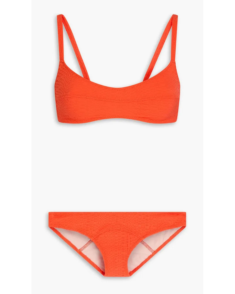 Lisa Marie Fernandez Bikini aus Seersucker Orange