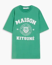 Kitsuné T-Shirt aus Baumwoll-Jersey mit Logoprint Grün