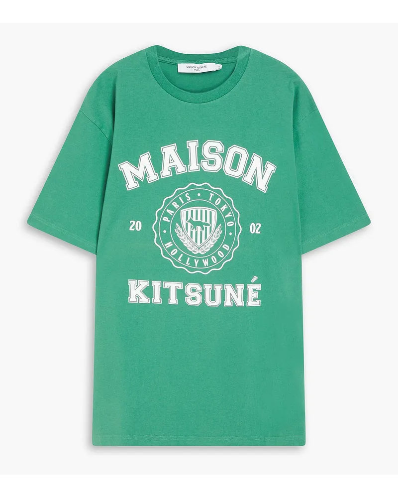 Kitsuné T Shirt Aus Baumwoll Jersey Mit Logoprint GrüN