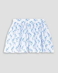 Caroline Constas Teagen Shorts aus Popeline aus einer Baumwollmischung mit floralem Print Weiß