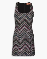 Missoni Mini-Strickkleid inHäkeloptik mit Pailletten Schwarz